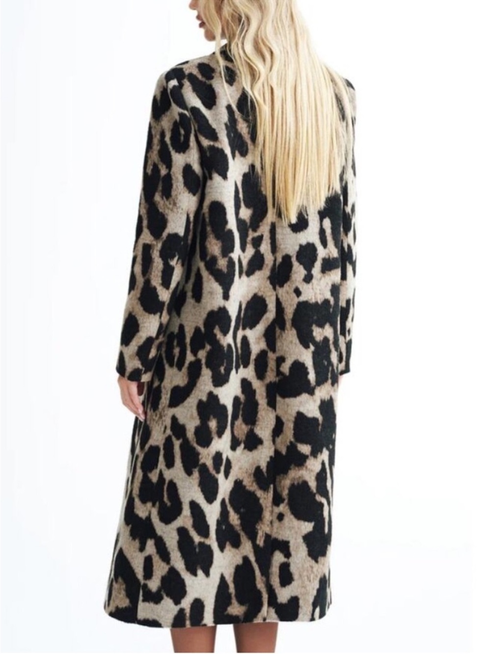 COMMENSE Wool blend Leopard Print Coat NWT - Picture 3 of 11